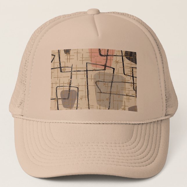 Mid Century Modern Fabric Trucker Hat (Front)