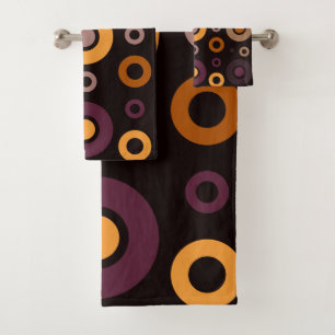 Mid-Century Modern Fall Geometric Bath Towel Set