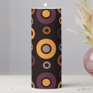 Mid-Century Modern Fall Geometric   Pillar Candle