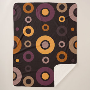 Mid-Century Modern Fall Geometric Sherpa Blanket