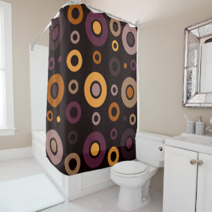 Mid-Century Modern Fall Geometric Shower Curtain