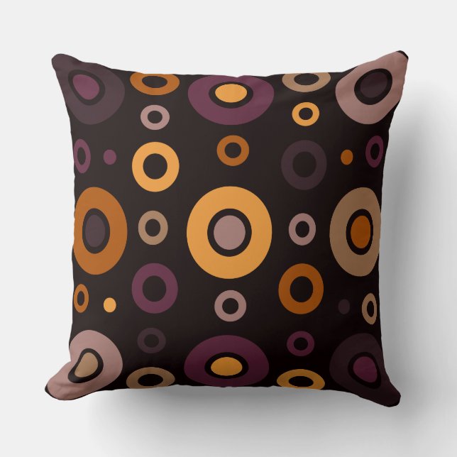 Mid-Century Modern Fall Geometric Throw Pillow (Front)