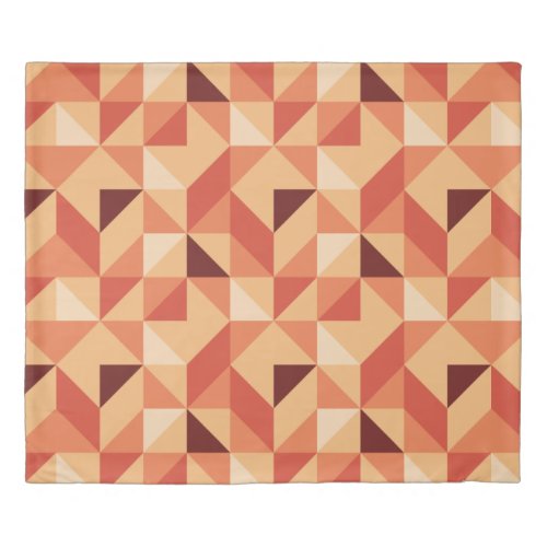 Mid Century Modern Fall Half Square Triangles Duvet Cover