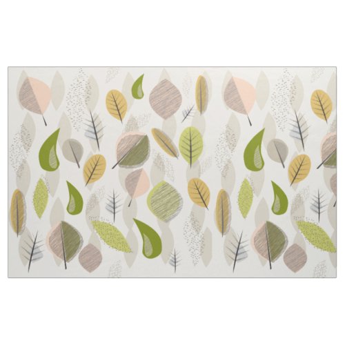 Mid Century Modern Falling Leaves Fabric