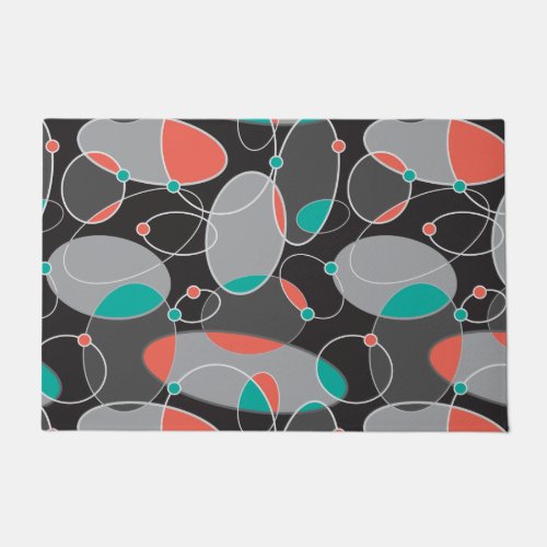 Mid_Century Modern Far Out Space Age Atomic Orbits Doormat