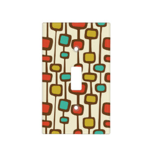 Mid-Century Modern Far Out Space Age in Retro Colo Light Switch Cover
