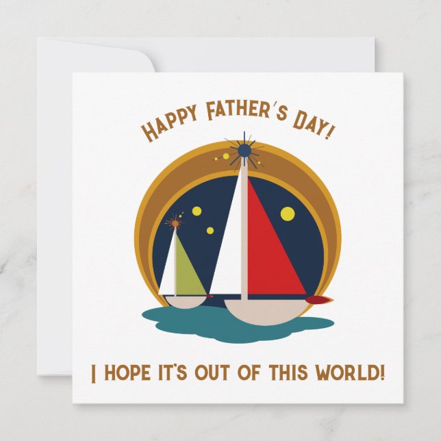 Mid Century Modern Father’s Day Retro Sailboats (Front)