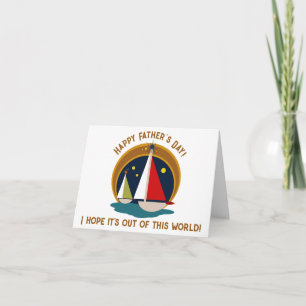 Mid Century Modern Father’s Day Retro Sailboats Card