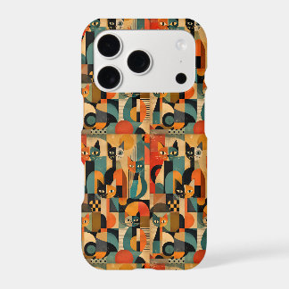 Mid Century Modern Feline Art iPhone 17 Pro Case