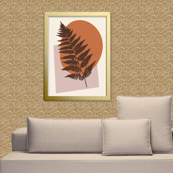 Mid-century Modern Fern Silhouette Brown And Beige Poster by Floridity at Zazzle