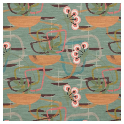 Mid Century Modern | Fifties Style Flowers Fabric