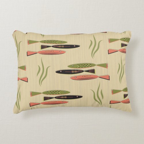 Mid Century Modern Fish Accent Pillow