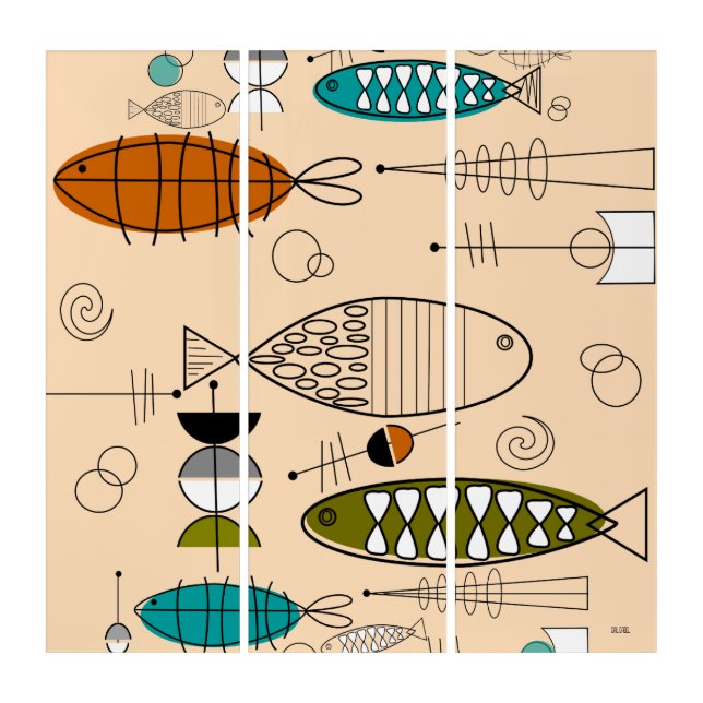 Mid-Century Modern Fish Art (Front)