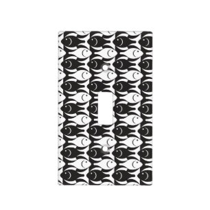 Mid-Century Modern fish, black and white Light Switch Cover
