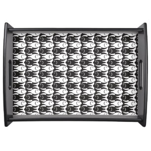Mid-Century Modern fish, black and white Serving Tray