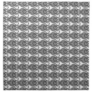 Mid-Century Modern fish, Black, White and Gray Napkin