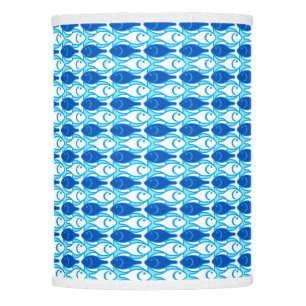 Mid-Century Modern fish, cobalt blue Lamp Shade