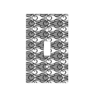Mid-Century Modern fish, grey, white and black Light Switch Cover