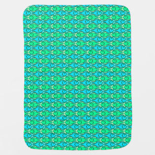 Mid-Century Modern fish, jade green Baby Blanket