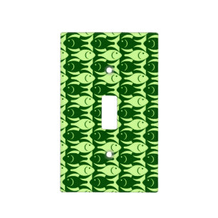 Mid-Century Modern fish, lime and dark green Light Switch Cover