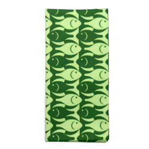 Mid-Century Modern fish, lime and dark green Napkin