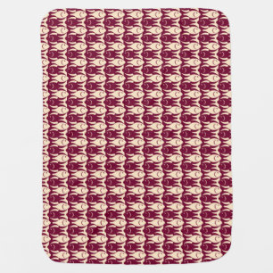 Mid-Century Modern fish, peach and maroon Baby Blanket