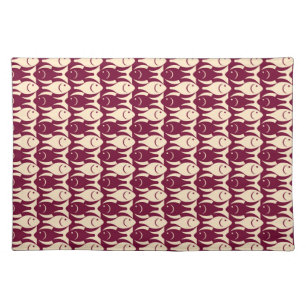 Mid-Century Modern fish, peach and maroon Placemat