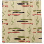 Mid Century Modern Fish Shower Curtain