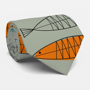 Mid-Century Modern Fish Tie Celery Green