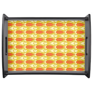 Mid-Century Modern fish, yellow and orange Serving Tray