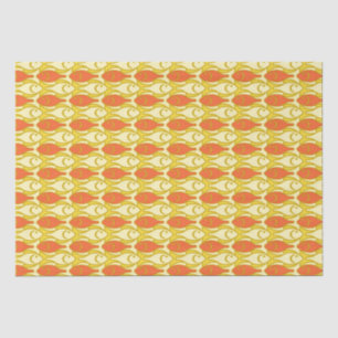 Mid-Century Modern fish, yellow and orange Tissue Paper