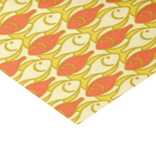Mid_Century Modern fish yellow and orange Tissue  Tissue Paper