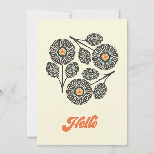 Mid_Century Modern Floral Flat Thank You Card