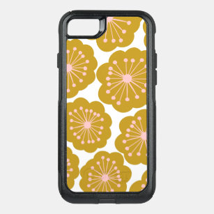 Mid Century Modern Floral Flower Pattern Mustard OtterBox Commuter iPhone SE/8/7 Case