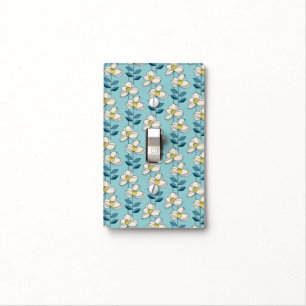 Mid-Century Modern Floral Leaf Pattern Light Switch Cover