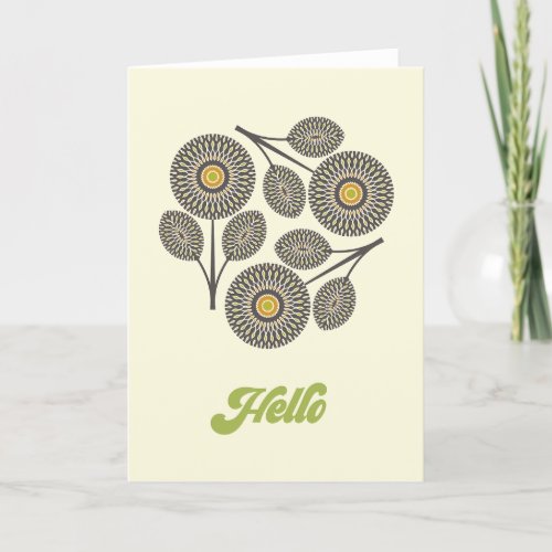 Mid_Century Modern Floral Note Card