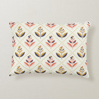 Mid-Century Modern Floral Pattern Accent Pillow