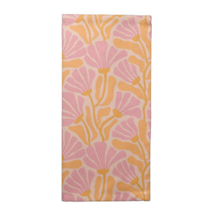 Mid Century Modern Floral Pattern Cloth Napkin