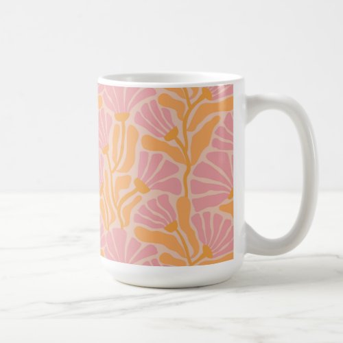 Mid Century Modern Floral Pattern Coffee Mug