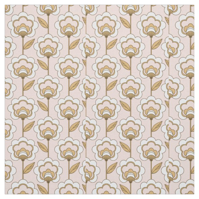 Mid-Century Modern Floral Pattern Fabric (Swatch)