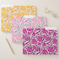 Mid Century Modern Floral Pattern File Folders