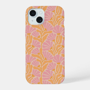 Mid Century Modern Floral Pattern iPhone 15 Case