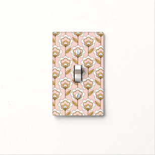 Mid-Century Modern Floral Pattern Light Switch Cover