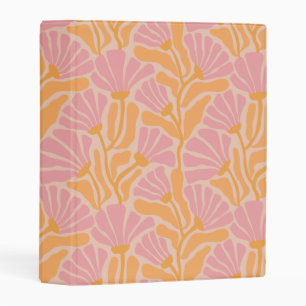 Mid Century Modern Floral Pattern Mini Binder