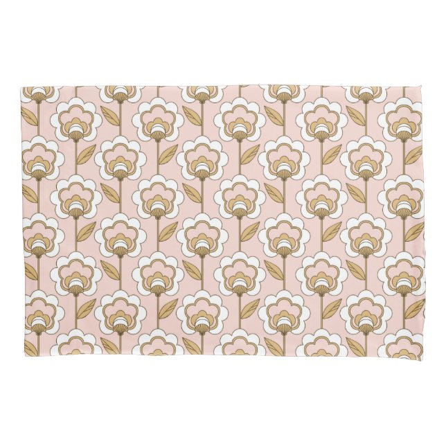 Mid-Century Modern Floral Pattern Pillow Case (Front-Left)