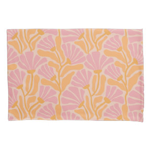 Mid Century Modern Floral Pattern Pillow Case