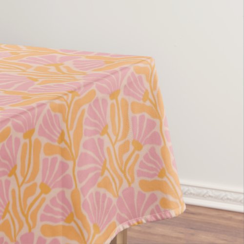 Mid Century Modern Floral Pattern Tablecloth