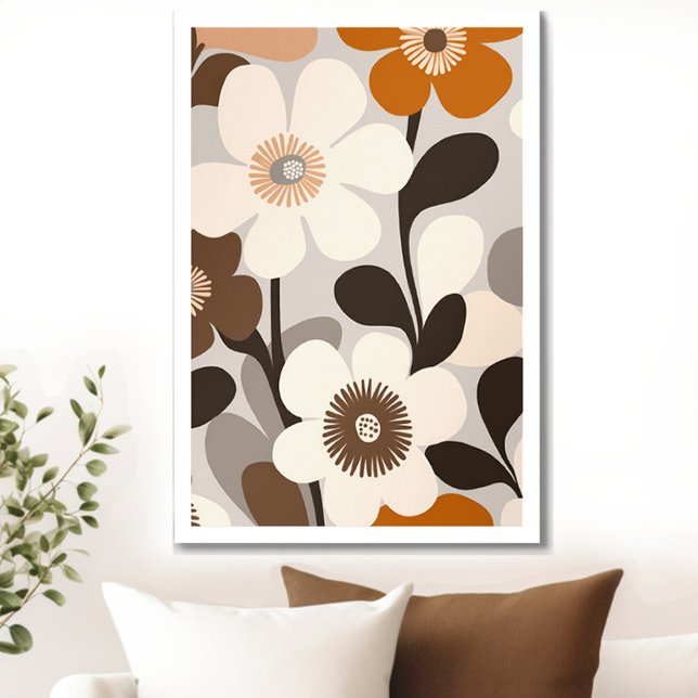 Mid Century Modern Floral Poster (Transform your space with the timeless beauty of mid century modern floral art print. )