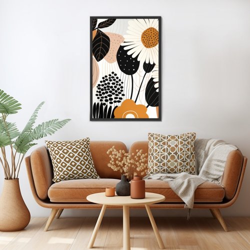 Mid Century Modern Floral Poster