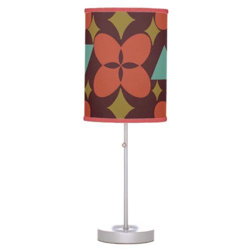 Mid Century Modern Flower Diamond Red Table Lamp